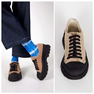 🆕️ INTENTIONALLY BLANK Lace Up Sherpa Lug Sole OC Sneakers US 8